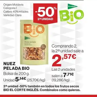Hipercor Nuez pelada bio oferta