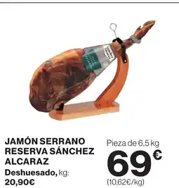 Hipercor Jamón serrano reserva sánchez alcaraz oferta