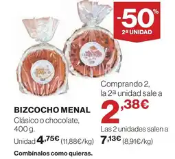 Hipercor Bizcocho menal oferta