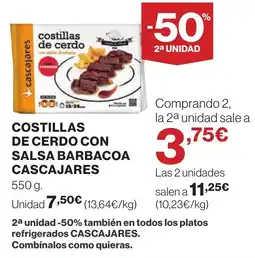 Hipercor Costillas de cerdo con salsa barbacoa oferta
