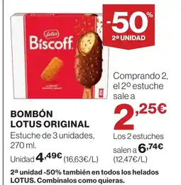Hipercor Bombón lotus original oferta