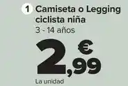 Carrefour Tex - camiseta o legging ciclista niña oferta