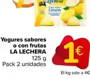 Carrefour La lechera - yogures sabores o con frutas oferta