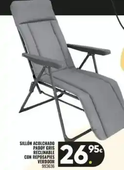 Family Cash Sillón acolchado paddy gris reciliable con reposapies verdoor oferta