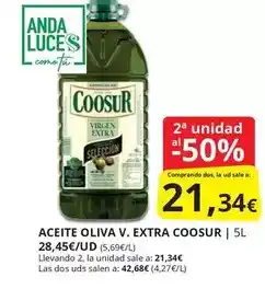 Supermercados MAS Coosur - aceite oliva v. extra oferta