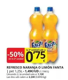 Supermercados MAS Fanta - refresco naranja o limon oferta