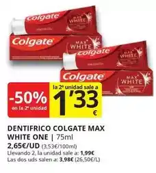 Supermercados MAS Colgate - dentifricio max white one oferta