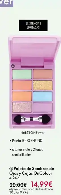 Oriflame Oncolour - paleta de sombras de ojos y cejas oferta