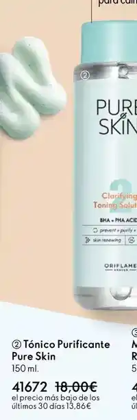 Oriflame Oriflame - tonico purificante pure skin oferta