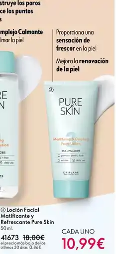 Oriflame Oriflame - loción facial matificante y refrescante pure skin oferta