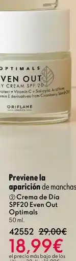 Oriflame Optimals - creme de dia spf20 even out oferta