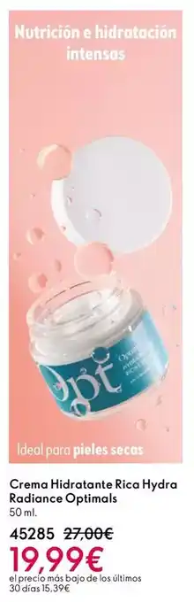 Oriflame Ideal - crema hidratante rica hydra radiance optimals oferta