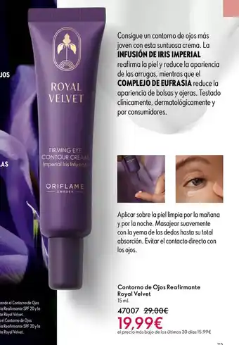 Oriflame Royal - el secreto para un contorno de ojos mas firme oferta