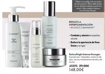 Oriflame Novage - rutina bright intense novage+ oferta
