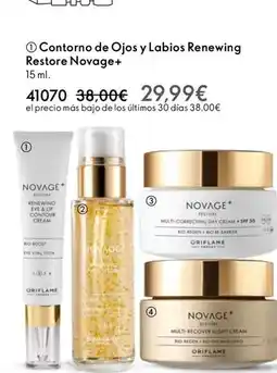 Oriflame Novage - contorno de ojos y labios renewing restore oferta
