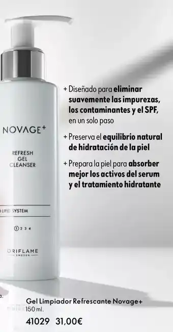Oriflame Oriflame - gel limpiador refrescante novage+ oferta