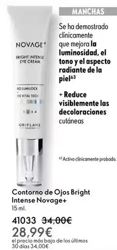 Oriflame Oriflame - contorno de ojos bright intense novage+ oferta