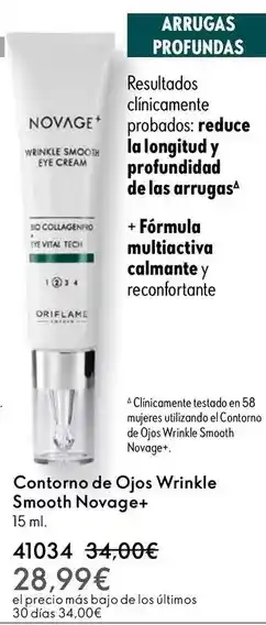 Oriflame Novage - contorno de ojos wrinkle smooth oferta