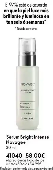 Oriflame Novage - serum bright intense oferta