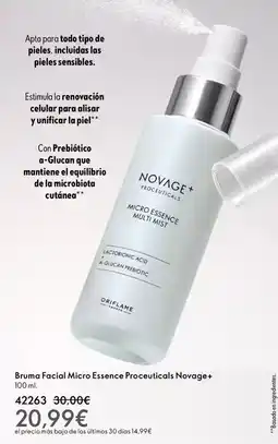 Oriflame Novage - brimo facial micro essence procuticals norvage+ oferta