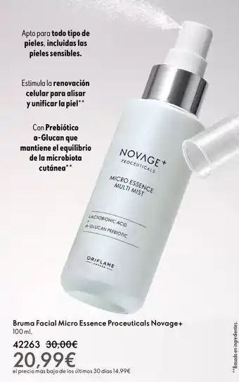 Oriflame Novage - brimo facial micro essence procuticals norvage+ oferta