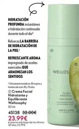 Oriflame Oriflame - crema facial hidratante y equilibrant e wellosophy oferta