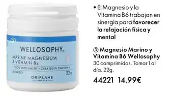 Oriflame Oriflame - magnesio marino y vitamina b6 wellosophy oferta