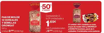 Hipercor OROWEAT Pan de molde 12 cereales y semillas oferta