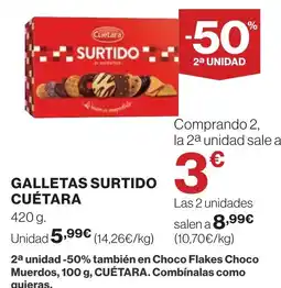 Hipercor CUÉTARA Galletas surtido oferta