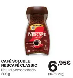 Hipercor Café soluble nescafé classic oferta