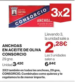 Hipercor CONSORCIO Anchoas en aceite de oliva oferta