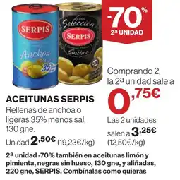 Hipercor SERPIS Aceitunas oferta
