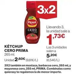 Hipercor PRIMA Kétchup cero oferta