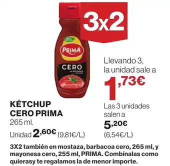 Hipercor PRIMA Kétchup cero oferta