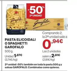 Hipercor GAROFALO Pasta elicoidali o spaghetti oferta