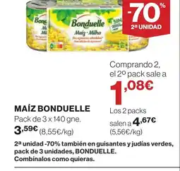 Hipercor BONDUELLE Maiz oferta