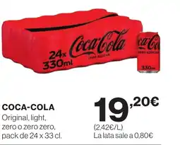 Hipercor COCA-COLA Original, light oferta