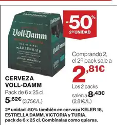 Hipercor VOLL DAMM Cerveza oferta