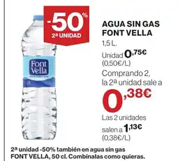 Hipercor FONT VELLA Agua sin gas oferta