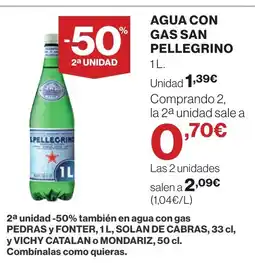 Hipercor SAN PELLEGRINO Agua con gas oferta