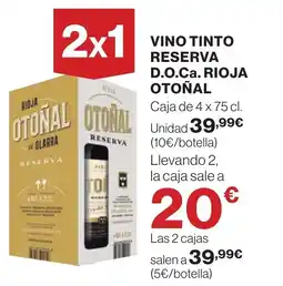 Hipercor Vino tinto reserva d.o.ca. rioja otoñal oferta