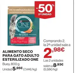 Hipercor ONE Alimento seco para gato adulto esterilizado oferta