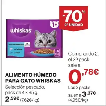 Hipercor WHISKAS Alimento húmedo para gato oferta