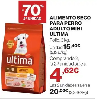 Hipercor ULTIMA Alimento seco para perro adulto mini oferta
