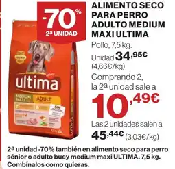 Hipercor ULTIMA Alimento seco para perro adulto medium maxi oferta