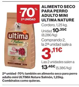 Hipercor Alimento seco para perro adulto mini ultima nature oferta
