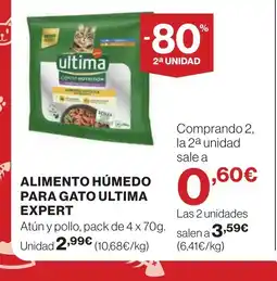 Hipercor Alimento húmedo para gato ultima expert oferta