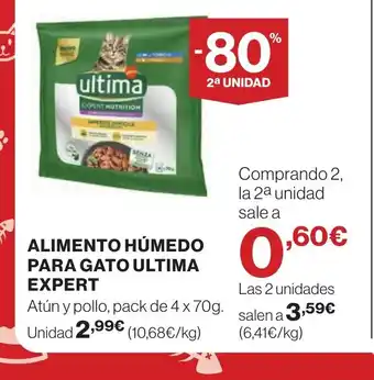 Hipercor Alimento húmedo para gato ultima expert oferta
