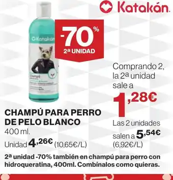 Hipercor Champú para perro de pelo blanco oferta