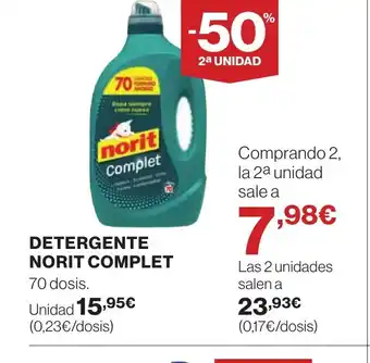 Hipercor NORIT COMPLET Detergente oferta